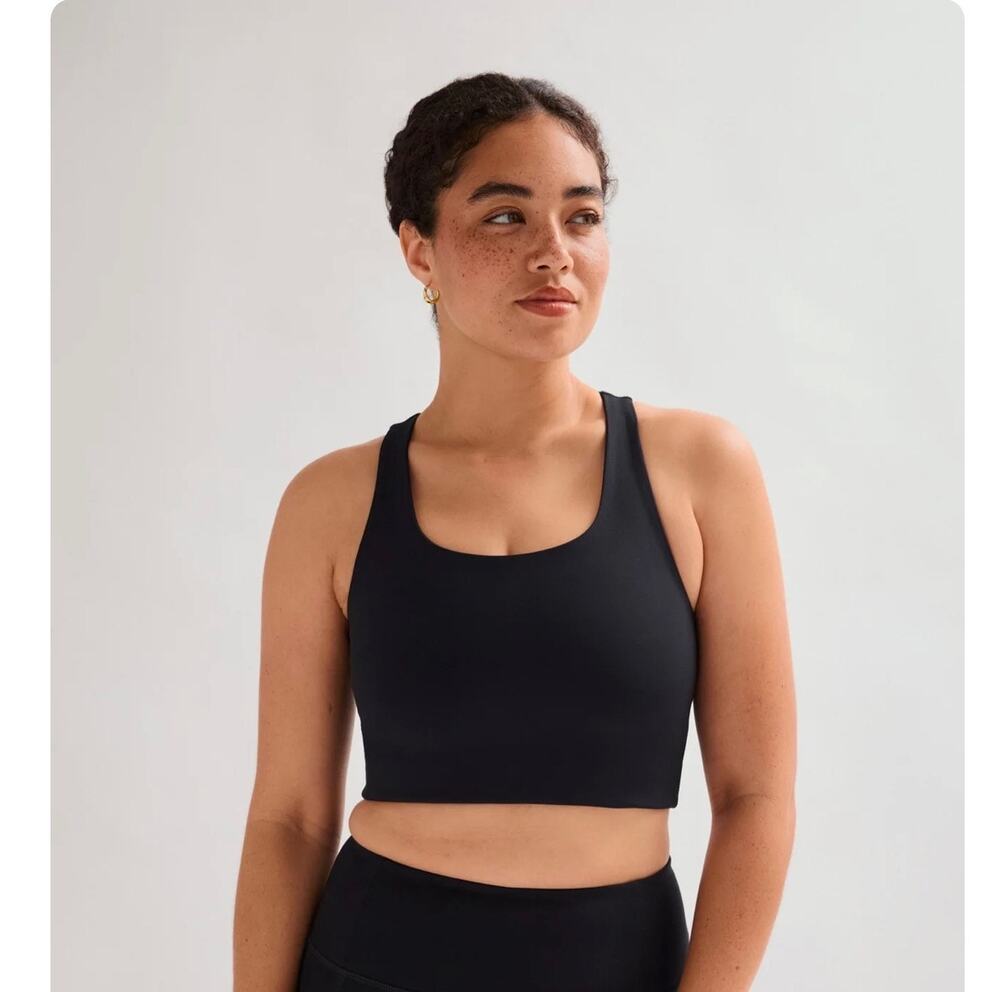 Girlfriend Collective Black Paloma Racerback Sports Bra Size medium